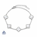 دستبند ونکلیف اسپرت صدف سفید